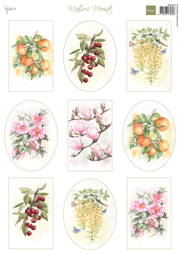 Marianne Design A4 Cutting Sheet - Mattie's Mooiste - Fruit & Flowers-1