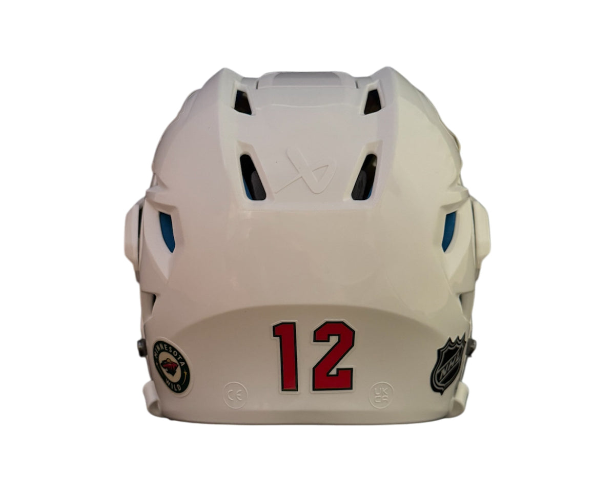 Matthew Boldy Autographed Minnesota Wild Bauer White Replica Helmet-3