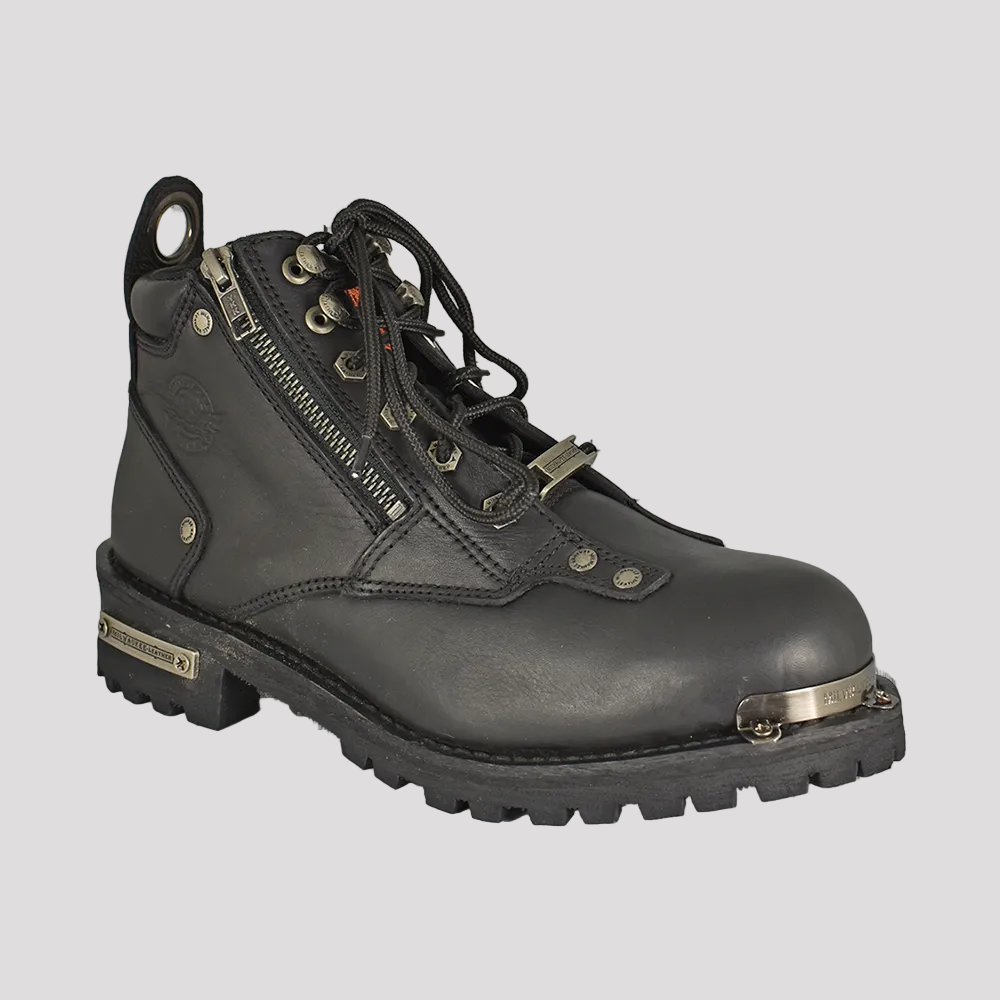 Milwaukee Leather Men's 6" Double Zip Lace Up Motorcycle Boots-7