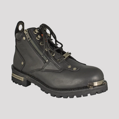 Milwaukee Leather Men's 6" Double Zip Lace Up Motorcycle Boots-7