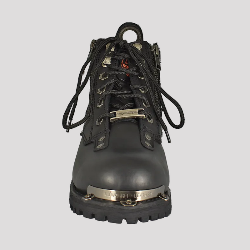Milwaukee Leather Men's 6" Double Zip Lace Up Motorcycle Boots-6