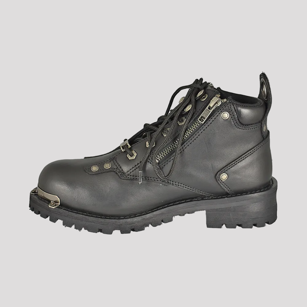 Milwaukee Leather Men's 6" Double Zip Lace Up Motorcycle Boots-4