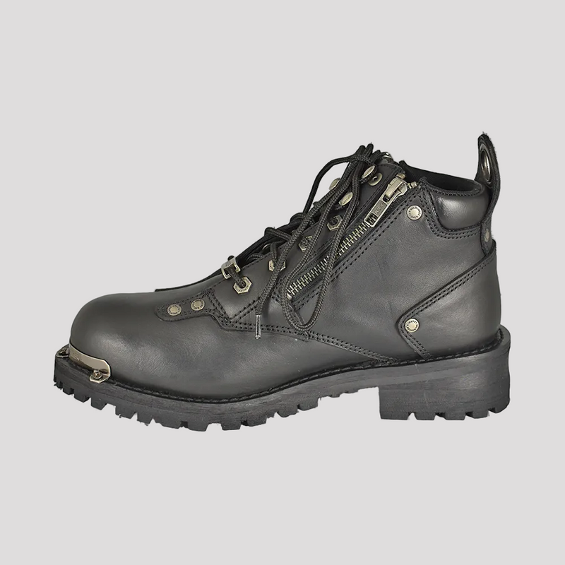 Milwaukee Leather Men's 6" Double Zip Lace Up Motorcycle Boots-4