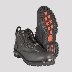 Milwaukee Leather Men's 6" Double Zip Lace Up Motorcycle Boots-1