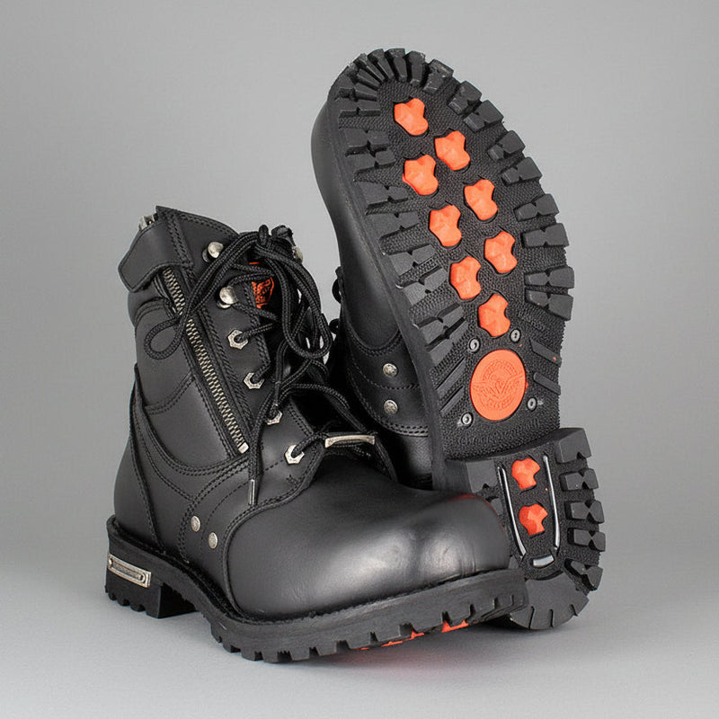 Milwaukee Leather Women's Side Zip Lace Up Motorcycle Boots-1