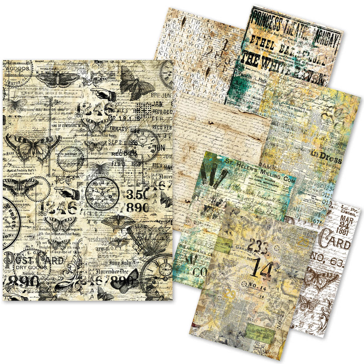 Lot de papiers mixtes A5 Craftmix Time Capsule – 8 feuilles (assortiment papier de soie et vélin)-1