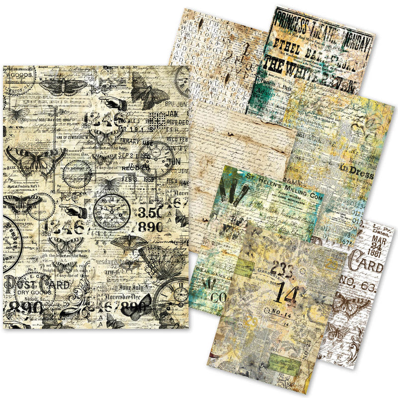 Lot de papiers mixtes A5 Craftmix Time Capsule – 8 feuilles (assortiment papier de soie et vélin)-1