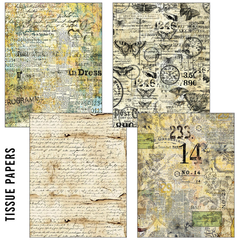 Lot de papiers mixtes A5 Craftmix Time Capsule – 8 feuilles (assortiment papier de soie et vélin)-2