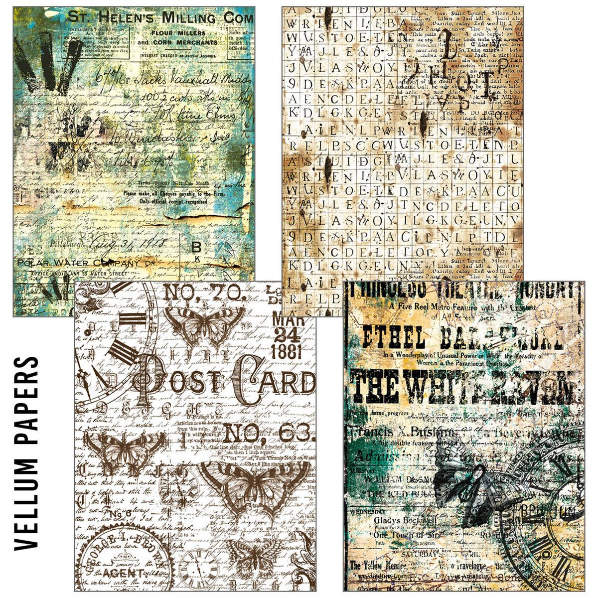 Lot de papiers mixtes A5 Craftmix Time Capsule – 8 feuilles (assortiment papier de soie et vélin)-3