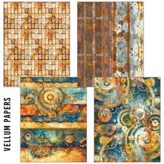 Pack de papier mélangé A5 Craftmix Past Time - 8 feuilles (variété papier de soie et vélin)-3