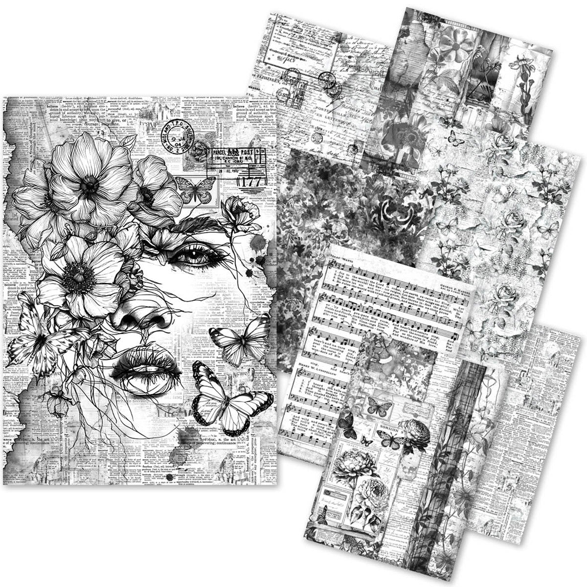 Craftmix Carnet de papiers A5 "Souvenirs Significatifs" - 8 feuilles (assortiment papier de soie et vélin)-1