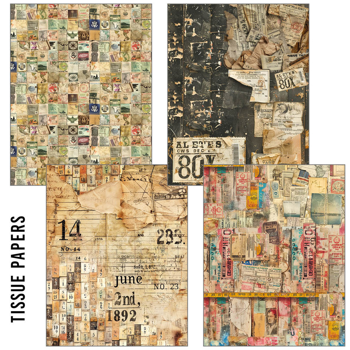 Lot de papier A5 Craftmix Journey Ahead - 8 feuilles (assortiment papier de soie et vélin)-2