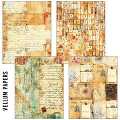 Lot de papier A5 Craftmix Journey Ahead - 8 feuilles (assortiment papier de soie et vélin)-3