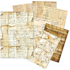 Lot de 24 feuilles de papier de soie A5 – Manuscrit vintage-1