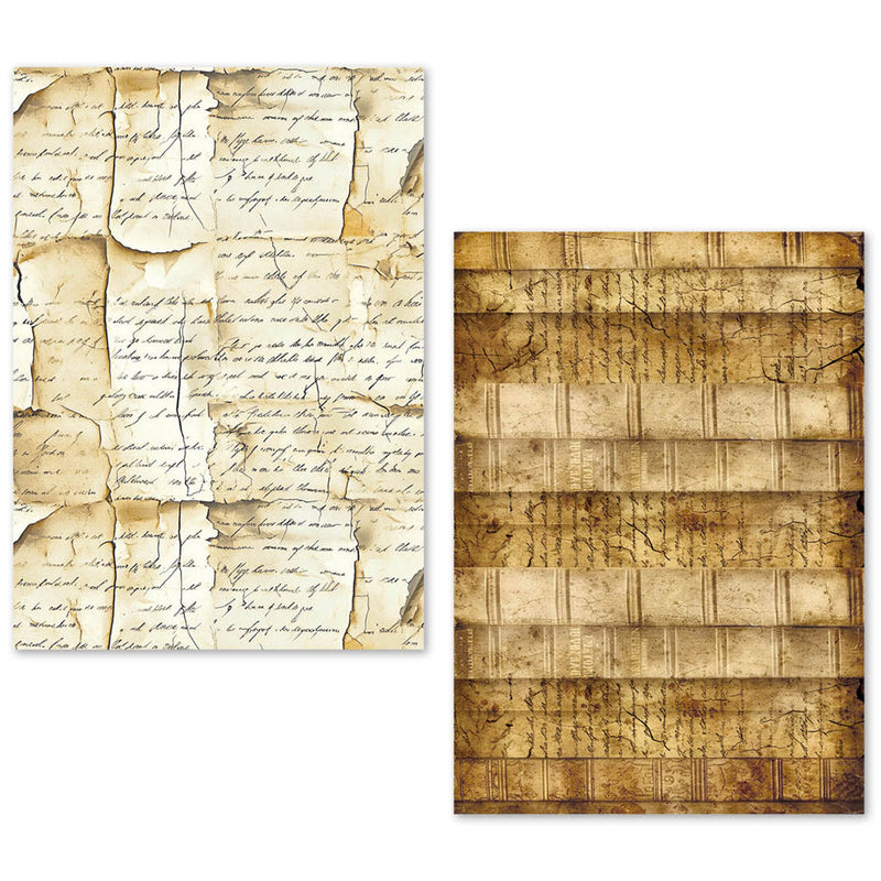 Lot de 24 feuilles de papier de soie A5 – Manuscrit vintage-2