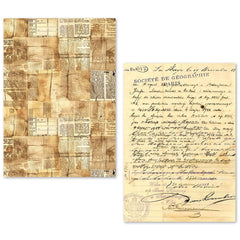 Lot de 24 feuilles de papier de soie A5 – Manuscrit vintage-11