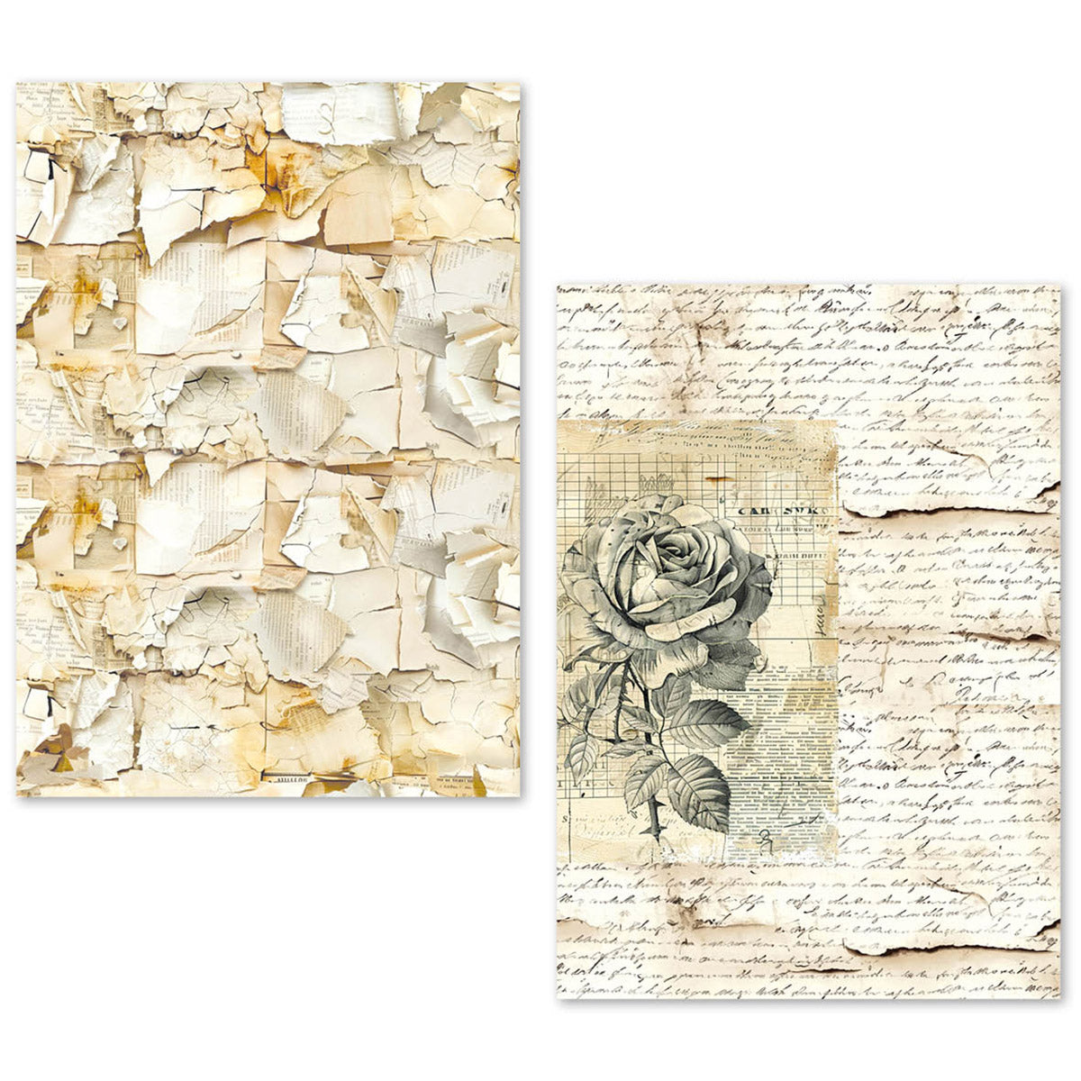 Lot de 24 feuilles de papier de soie A5 – Manuscrit vintage-12