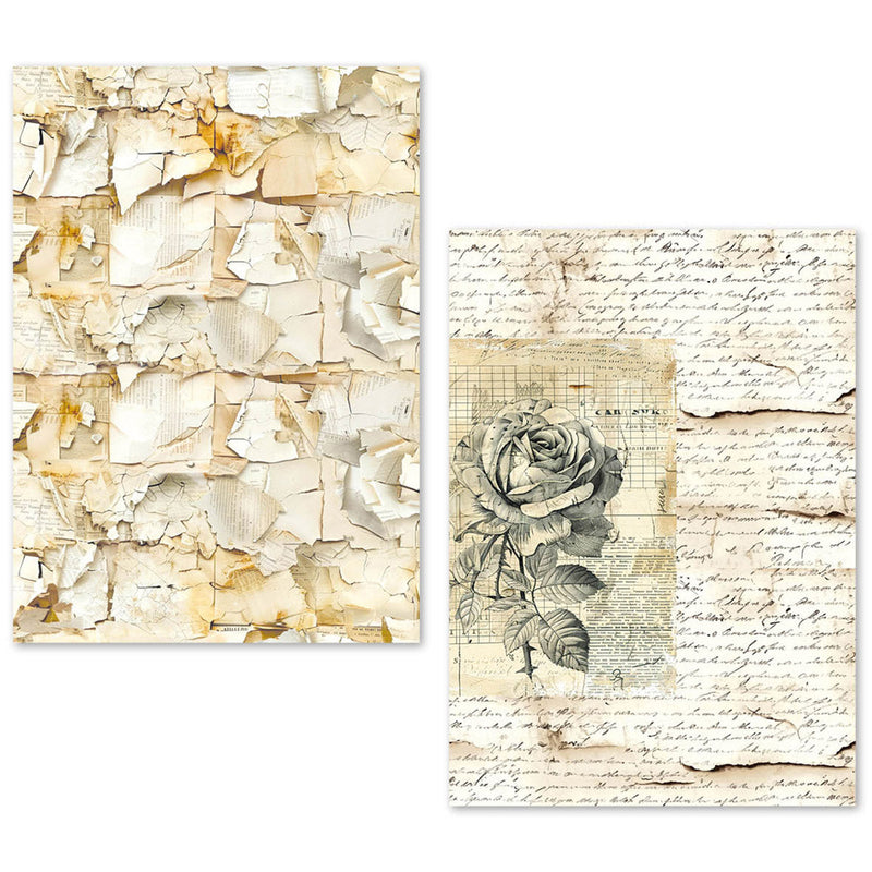 Lot de 24 feuilles de papier de soie A5 – Manuscrit vintage-12