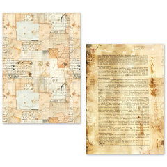 Lot de 24 feuilles de papier de soie A5 – Manuscrit vintage-4