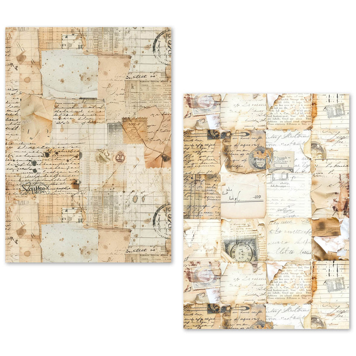 Lot de 24 feuilles de papier de soie A5 – Manuscrit vintage-5