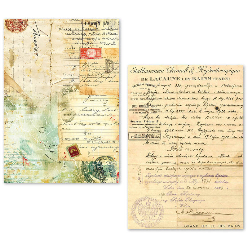 Lot de 24 feuilles de papier de soie A5 – Manuscrit vintage-6