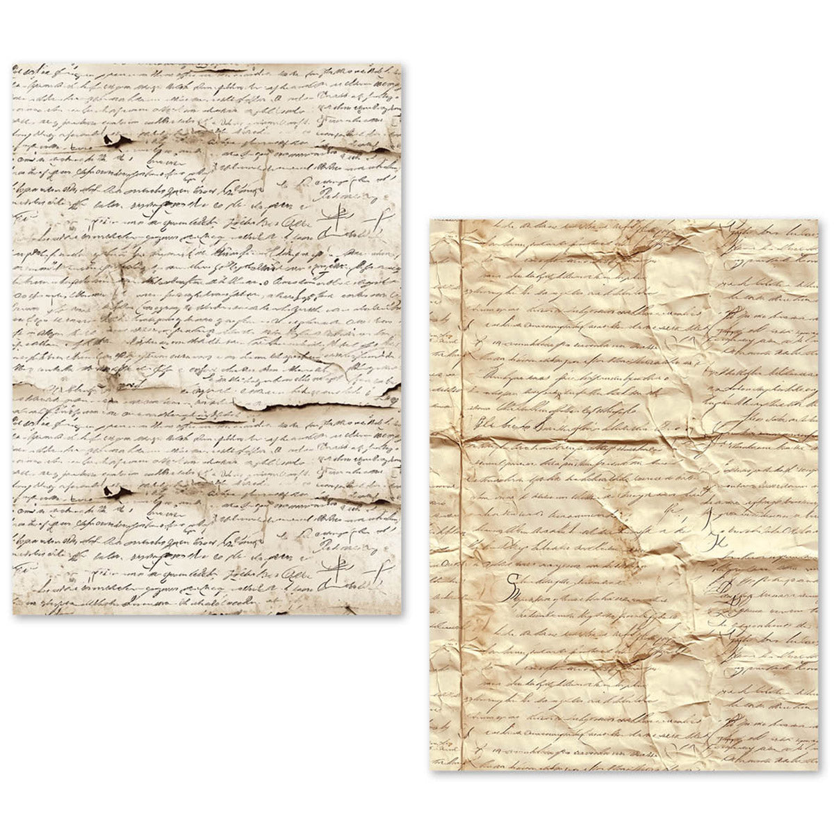 Lot de 24 feuilles de papier de soie A5 – Manuscrit vintage-7
