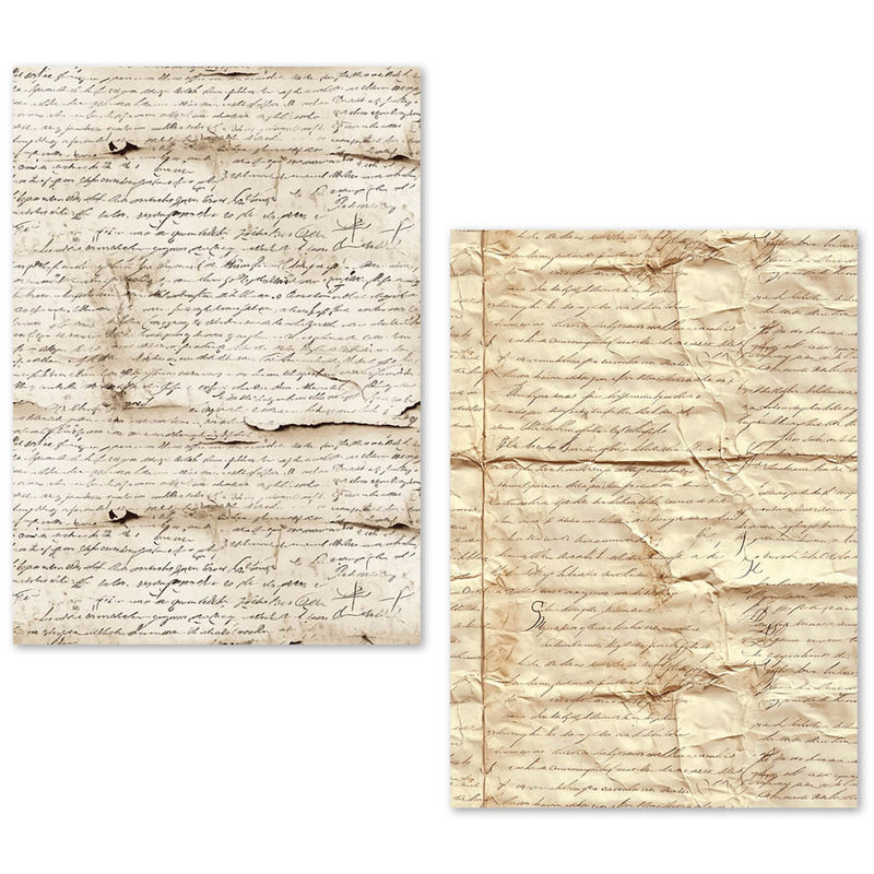 Lot de 24 feuilles de papier de soie A5 – Manuscrit vintage-7