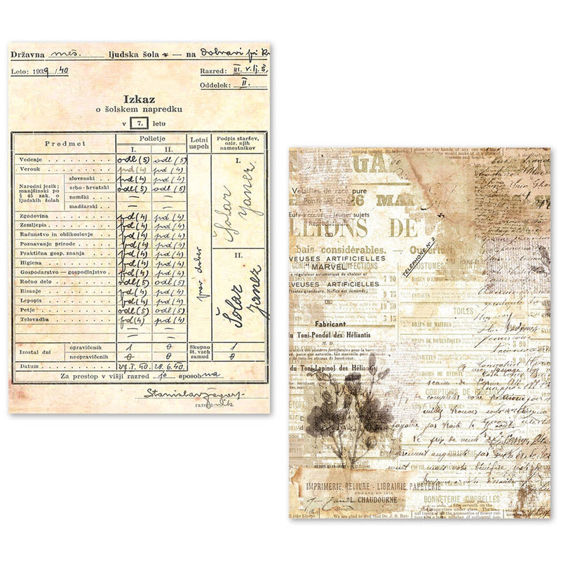 Lot de 24 feuilles de papier de soie A5 – Manuscrit vintage-8