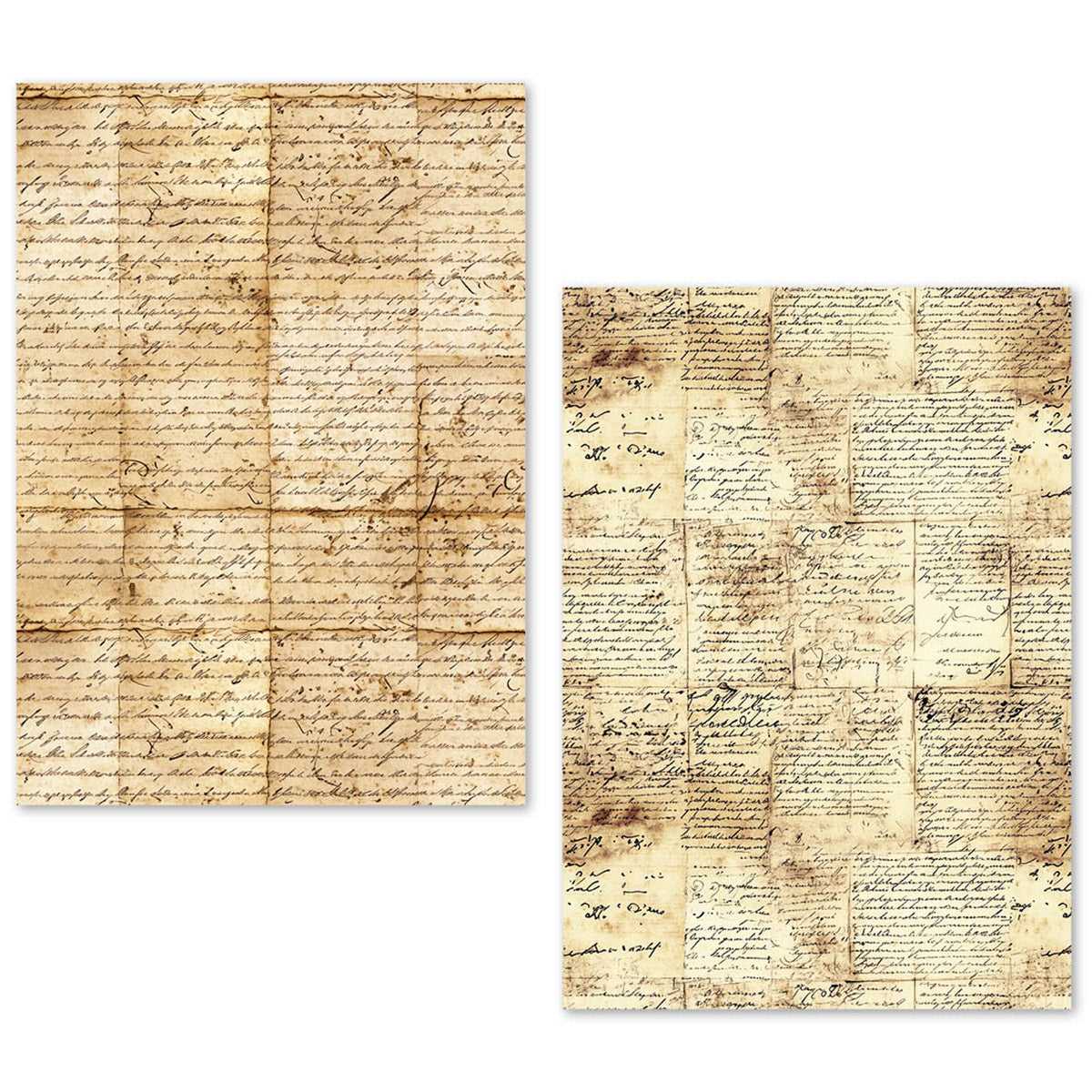 Lot de 24 feuilles de papier de soie A5 – Manuscrit vintage-10