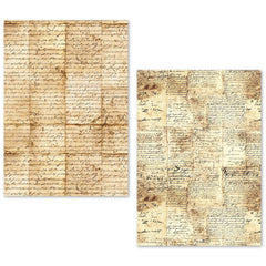 Lot de 24 feuilles de papier de soie A5 – Manuscrit vintage-10