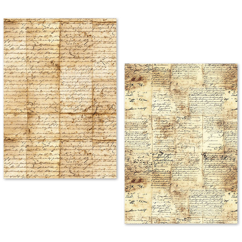 Lot de 24 feuilles de papier de soie A5 – Manuscrit vintage-10