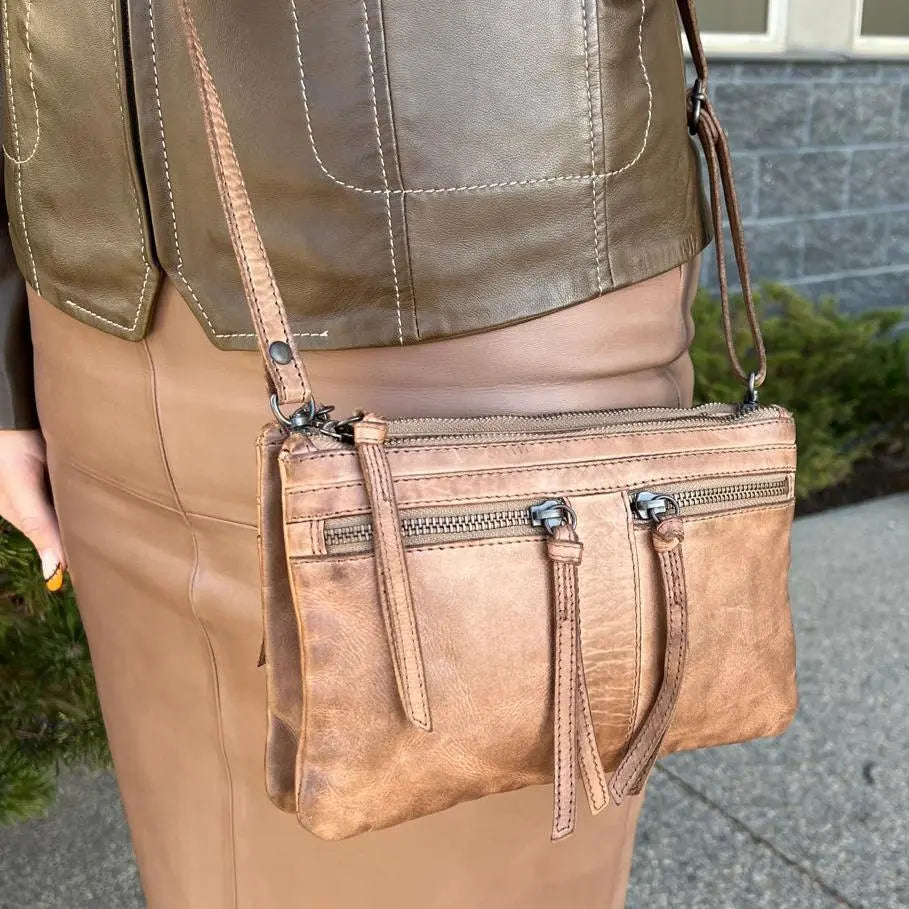 MET Leather Crossbody Bag with Dual Front Zipper Pockets-1
