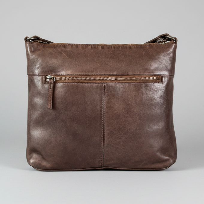 MET Leather Crossbody Bag with Dual Zipper Pockets-2