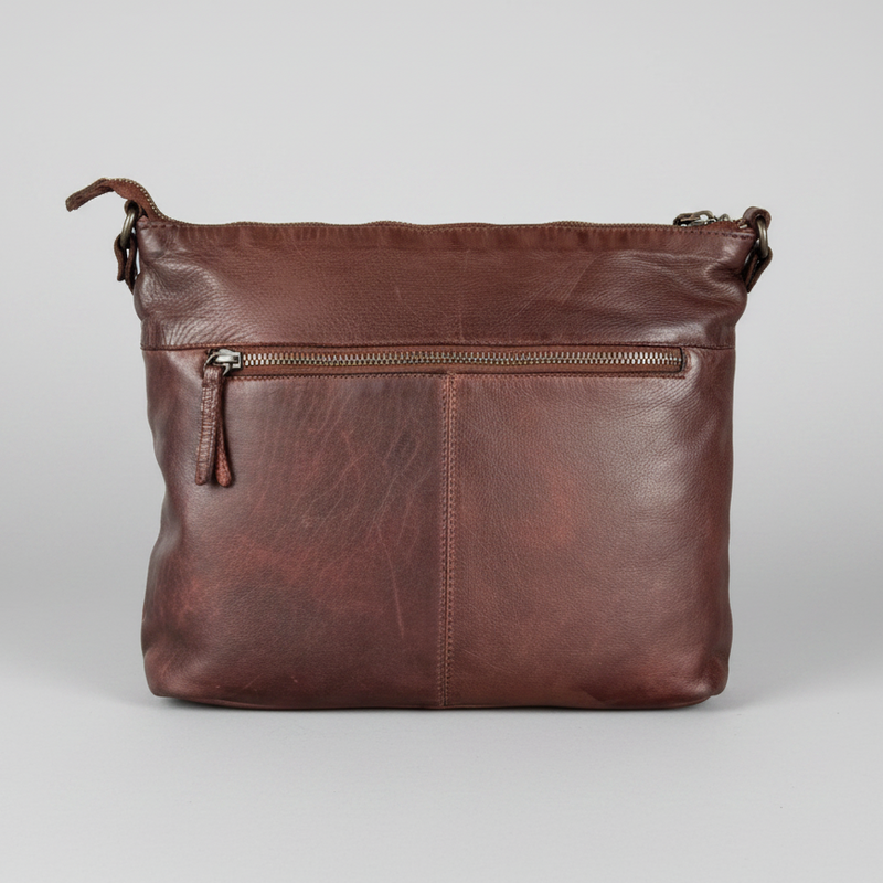 MET Leather Crossbody Bag with Dual Zipper Pockets-11