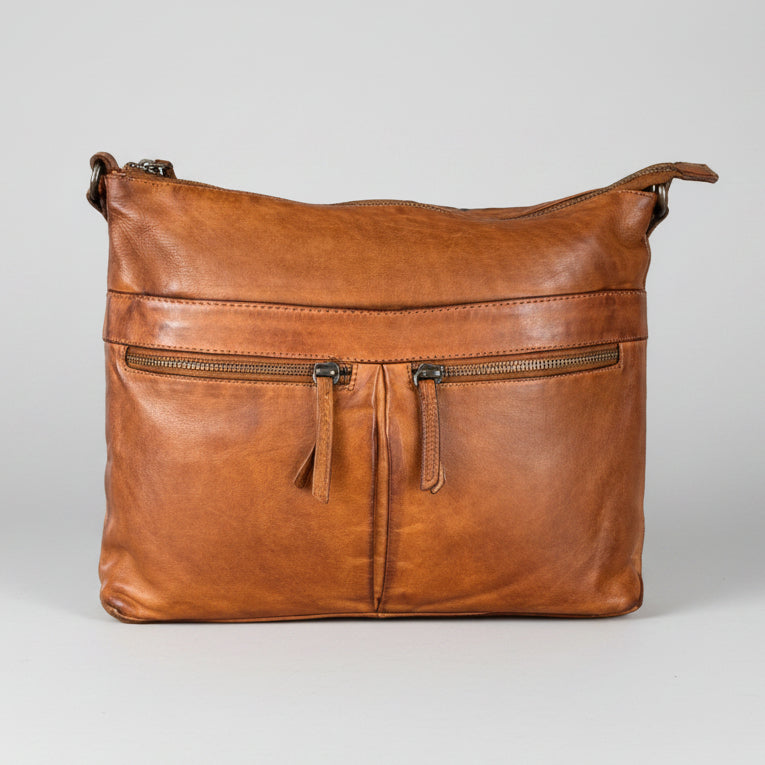 MET Leather Crossbody Bag with Dual Zipper Pockets-3