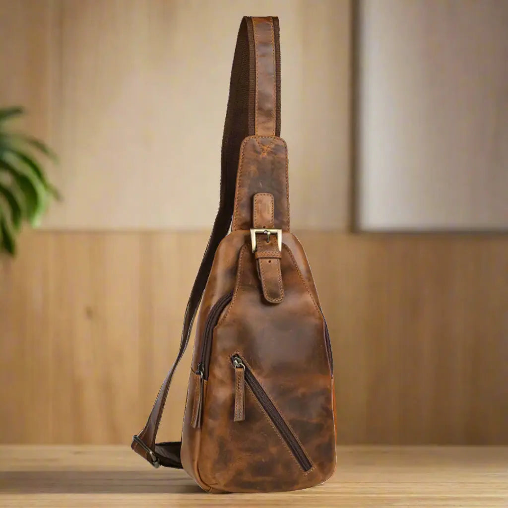 MET Off The Shoulder Leather Chest Bag Backpack-4