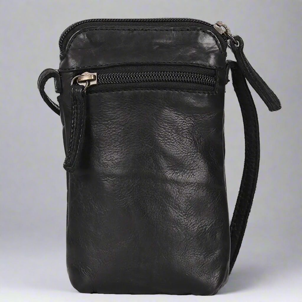 MET Small Leather Crossbody Bag | Compact Phone Bag with Front & Back Pockets-2