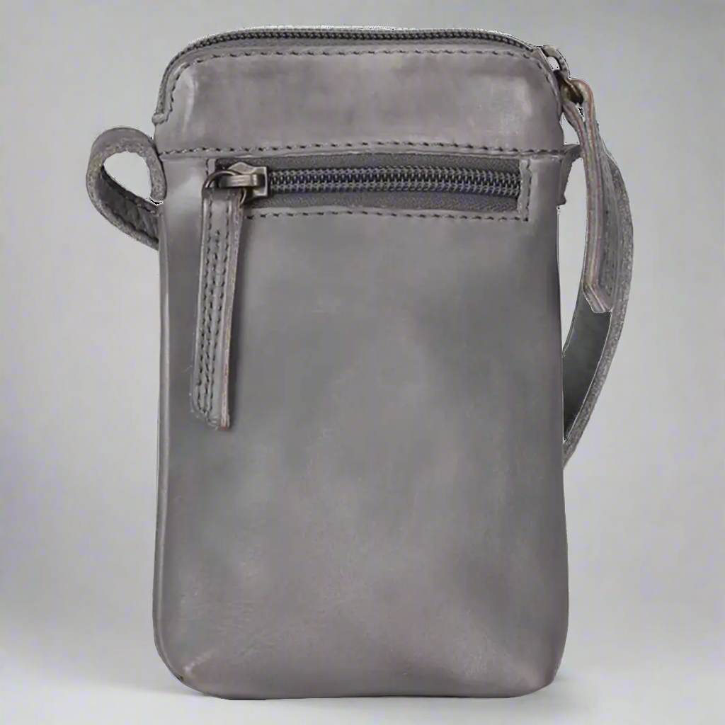 MET Small Leather Crossbody Bag | Compact Phone Bag with Front & Back Pockets-5