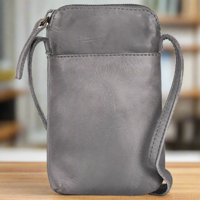 MET Small Leather Crossbody Bag | Compact Phone Bag with Front & Back Pockets-4