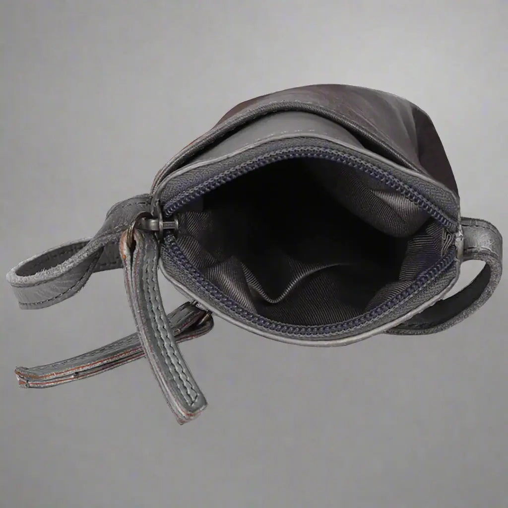 MET Small Leather Crossbody Bag | Compact Phone Bag with Front & Back Pockets-6