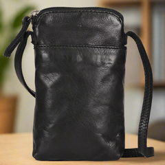 MET Small Leather Crossbody Bag | Compact Phone Bag with Front & Back Pockets-1