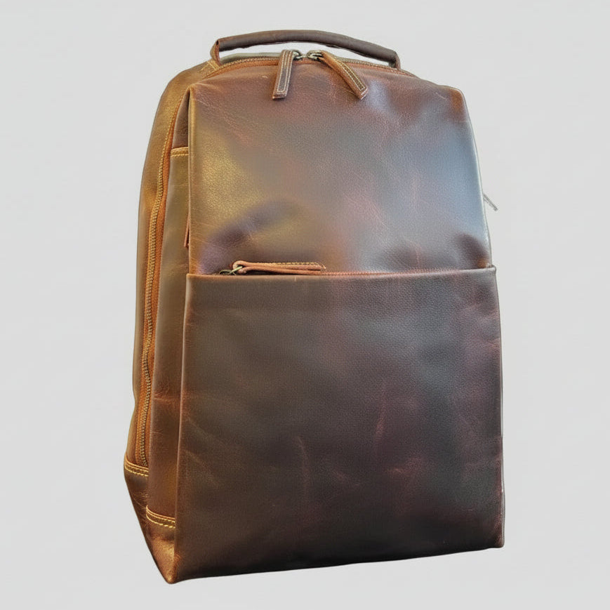 MET Two Adjustable Strap Leather Sundaland Backpack-4