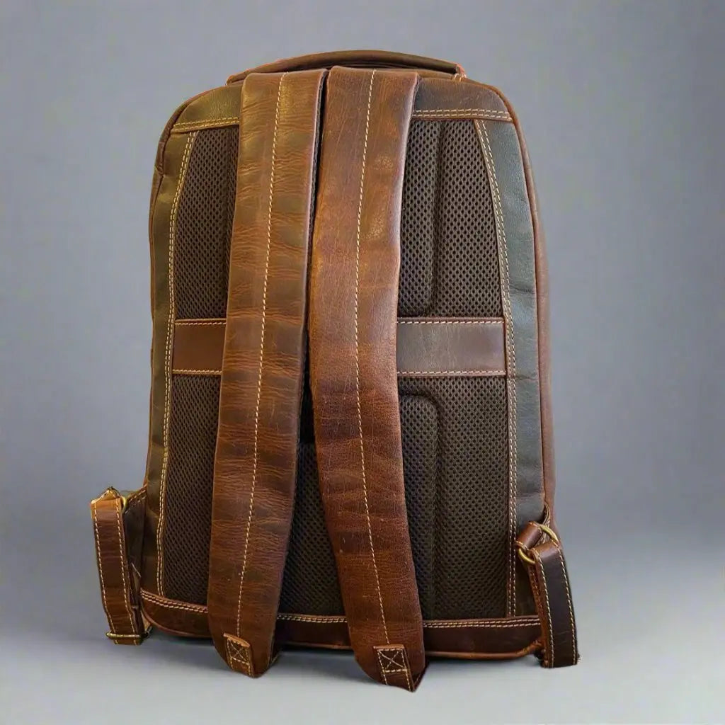 MET Two Adjustable Strap Leather Sundaland Backpack-3
