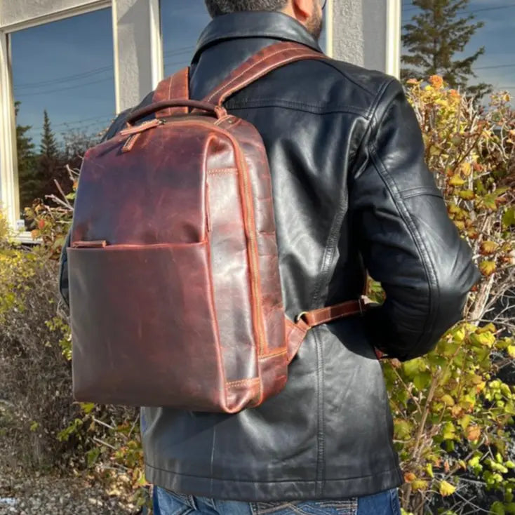 MET Two Adjustable Strap Leather Sundaland Backpack-1