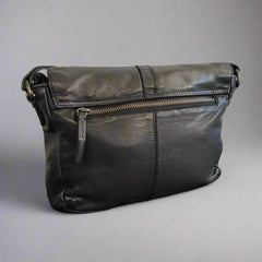 MET Women's Leather Saddle Crossbody Bag with Snap Closure and Tassel-3
