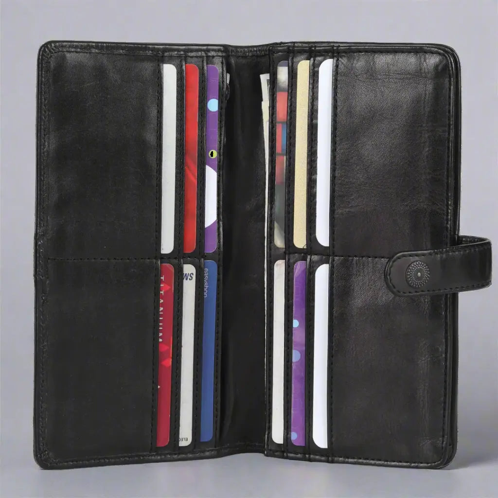 MET Women's Snap Tab Leather Wallet-11