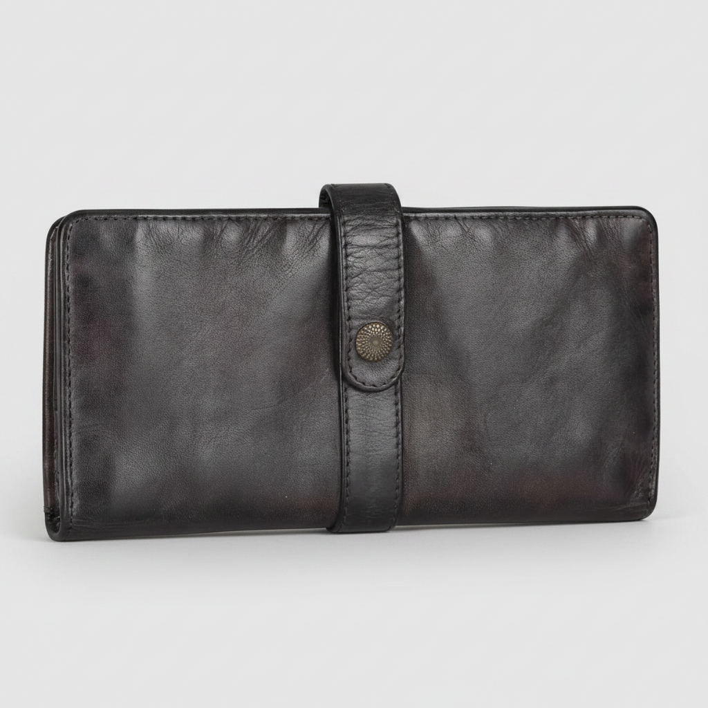 MET Women's Snap Tab Leather Wallet-3