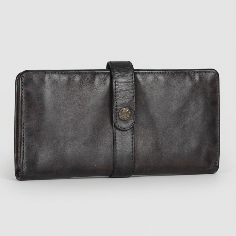 MET Women's Snap Tab Leather Wallet-3