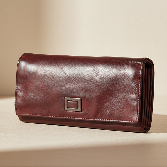 MET Women's Square Tab Leather Wallet-4