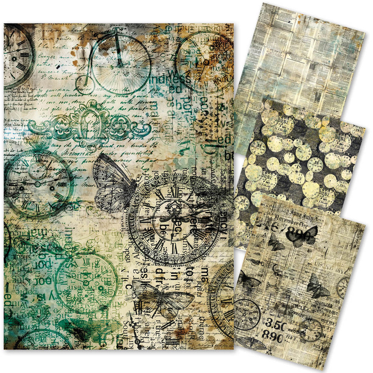 Papier de riz technique mixte A4, paquet de 4, Capsule temporelle
